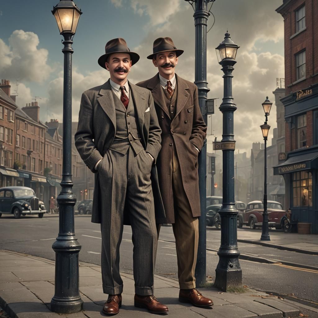A couple of snappy dressed wide boy 1940's spivs,