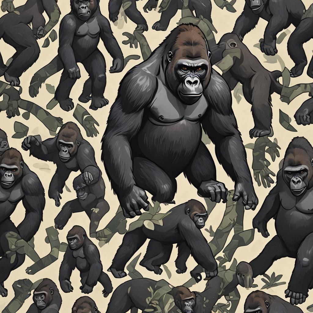 Gorilla in a Vibrant Street Art Aesthetic