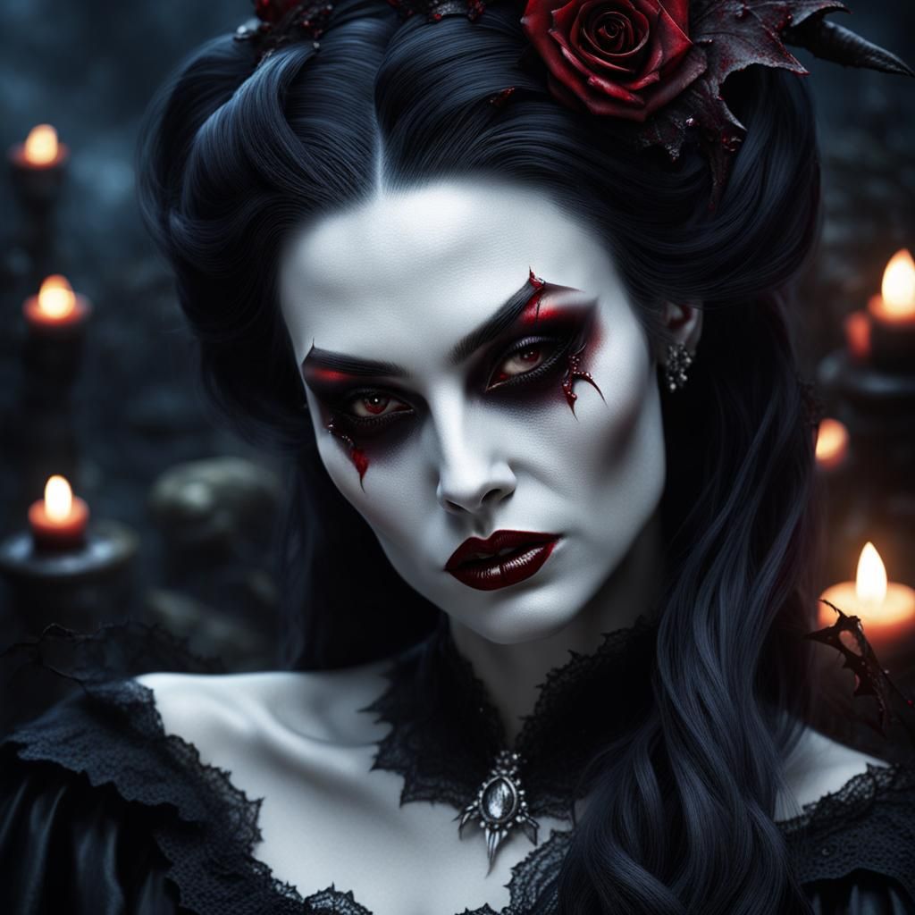 Enchanting Vampire Witch in Midnight Attire