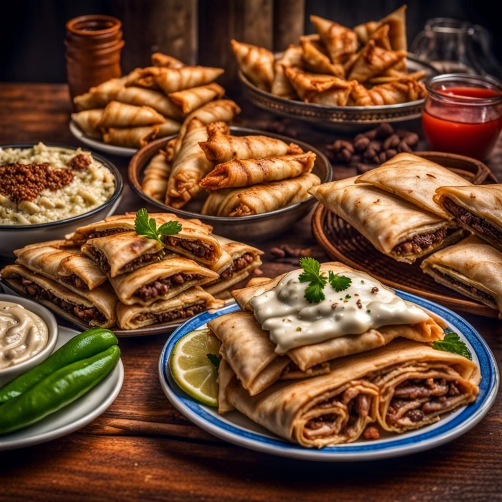 Surreal Greek Cuisine in Hyperrealistic HDR