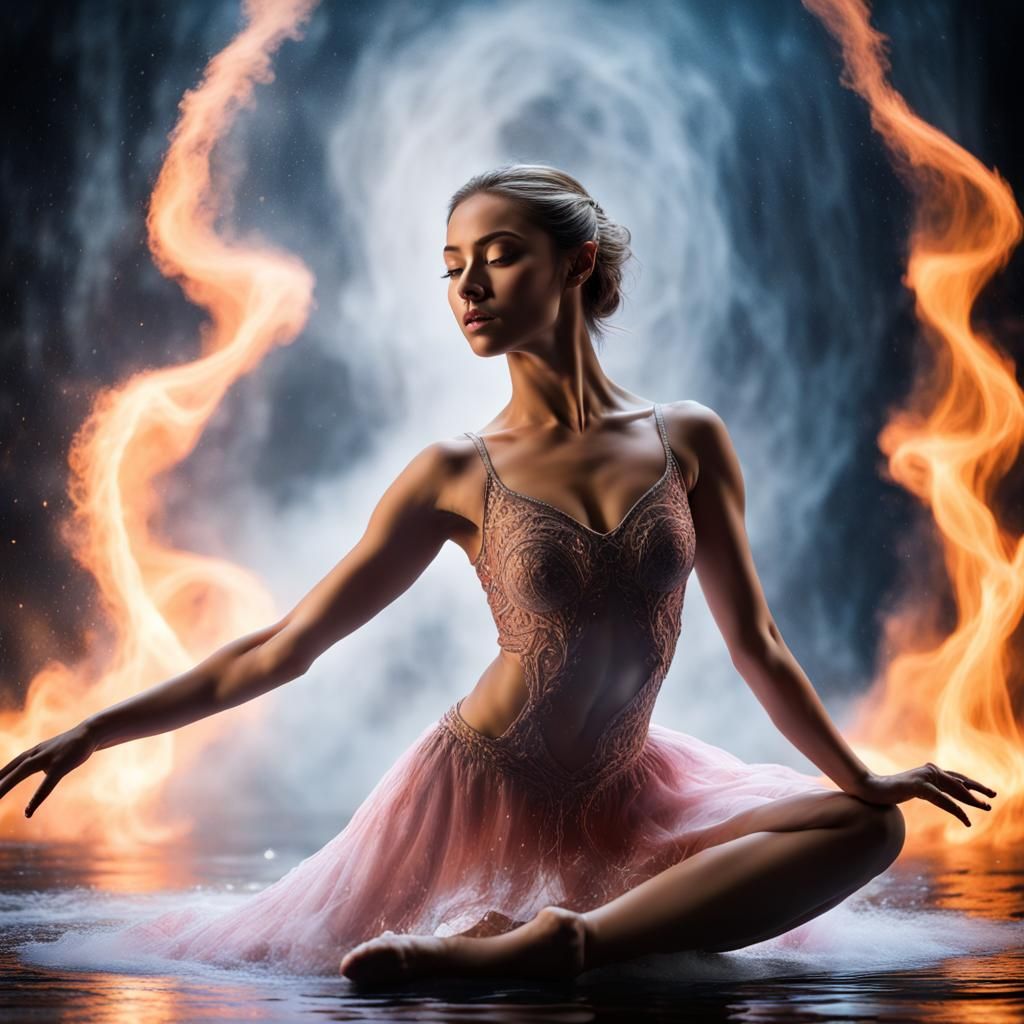 Ethereal Ballet Dancer in Whimsical Watercolor Style