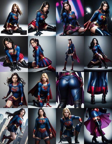 Supergirl Apprehends Catwoman: Photorealistic Full Body Port...