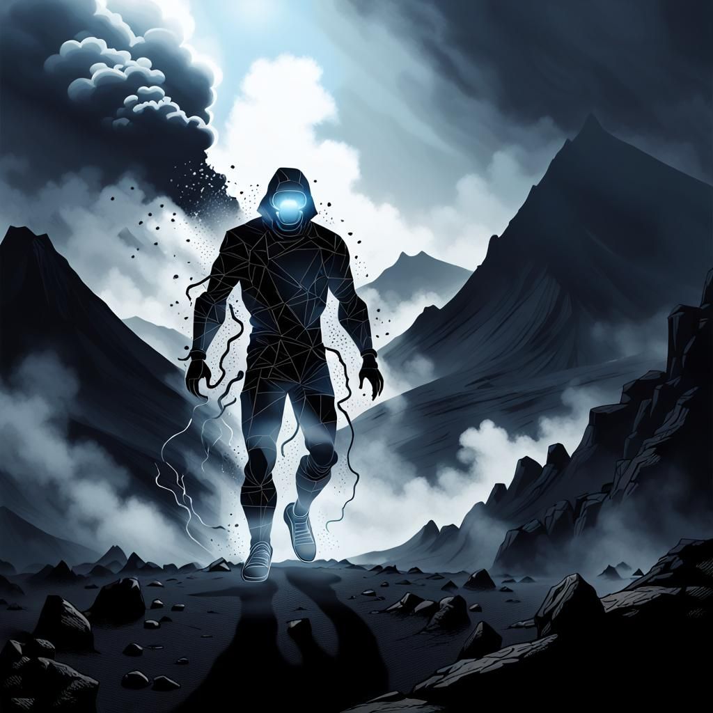 Mysterious Figure Emerges from Volcanic Fury