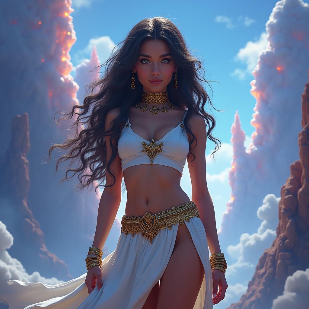 Mystical Warrioress in Ethereal Splendor