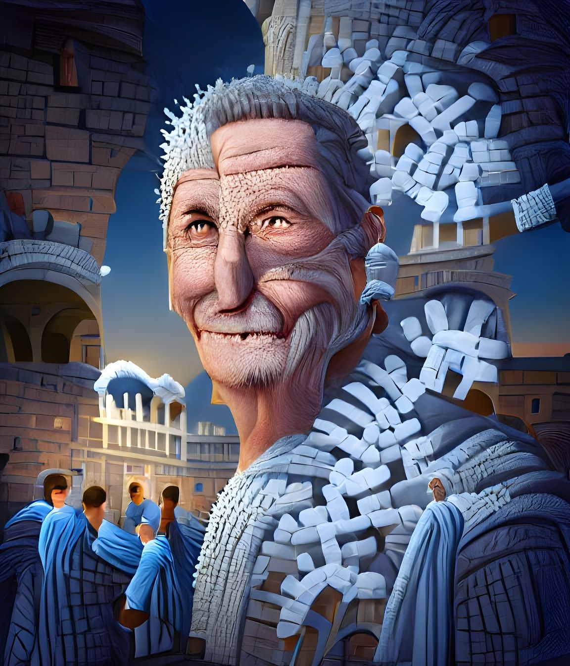 Ancient Roman Leader in a Doom-filled Temple