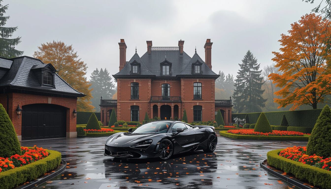 Victorian Chateau with McLaren in Misty Season