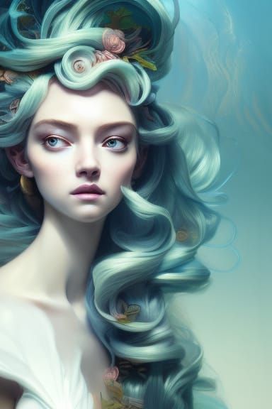Vibrant Seafoam-locked Queen Elsa in Industrial Hyperrealism