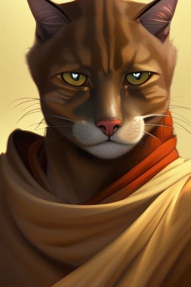 Photorealistic Tabaxi Monk with Ki Magic