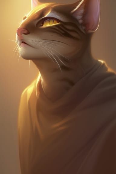 Photorealistic Tabaxi Monk with Ki Magic