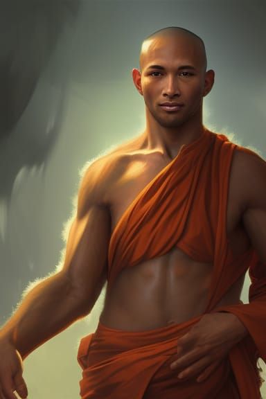 Handsome Tabaxi Monk in Hyperdetailed Portraiture