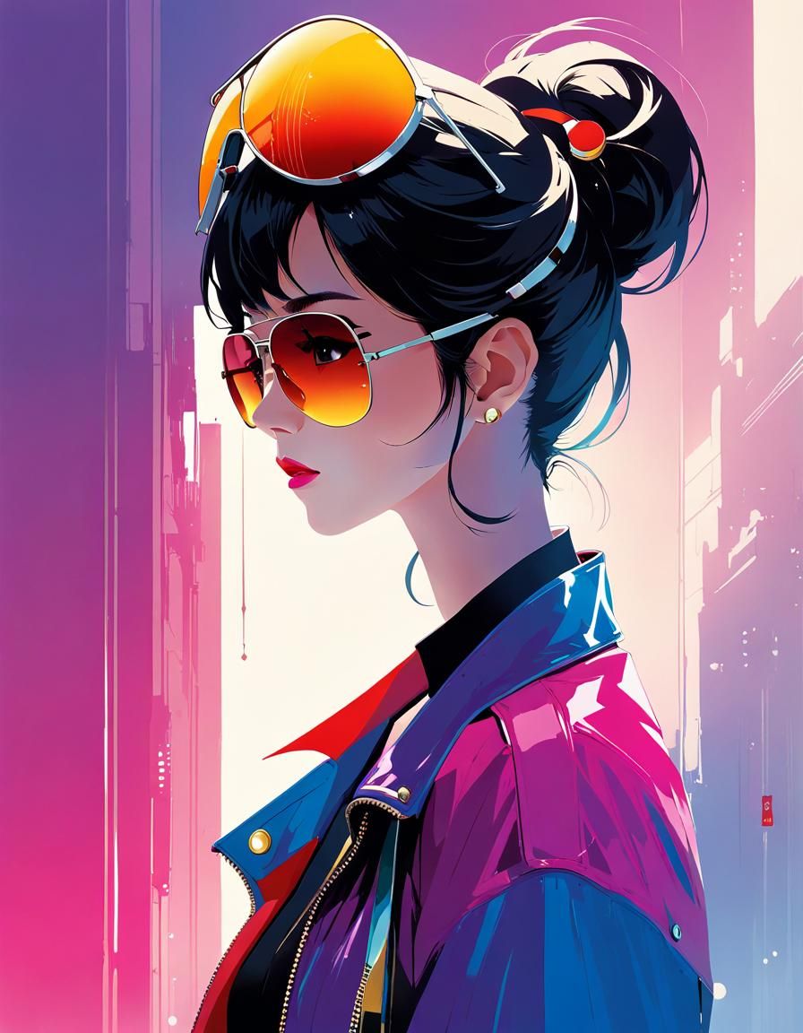 Legendary Rockstar in Anime-Inspired Aviator Sunglasses