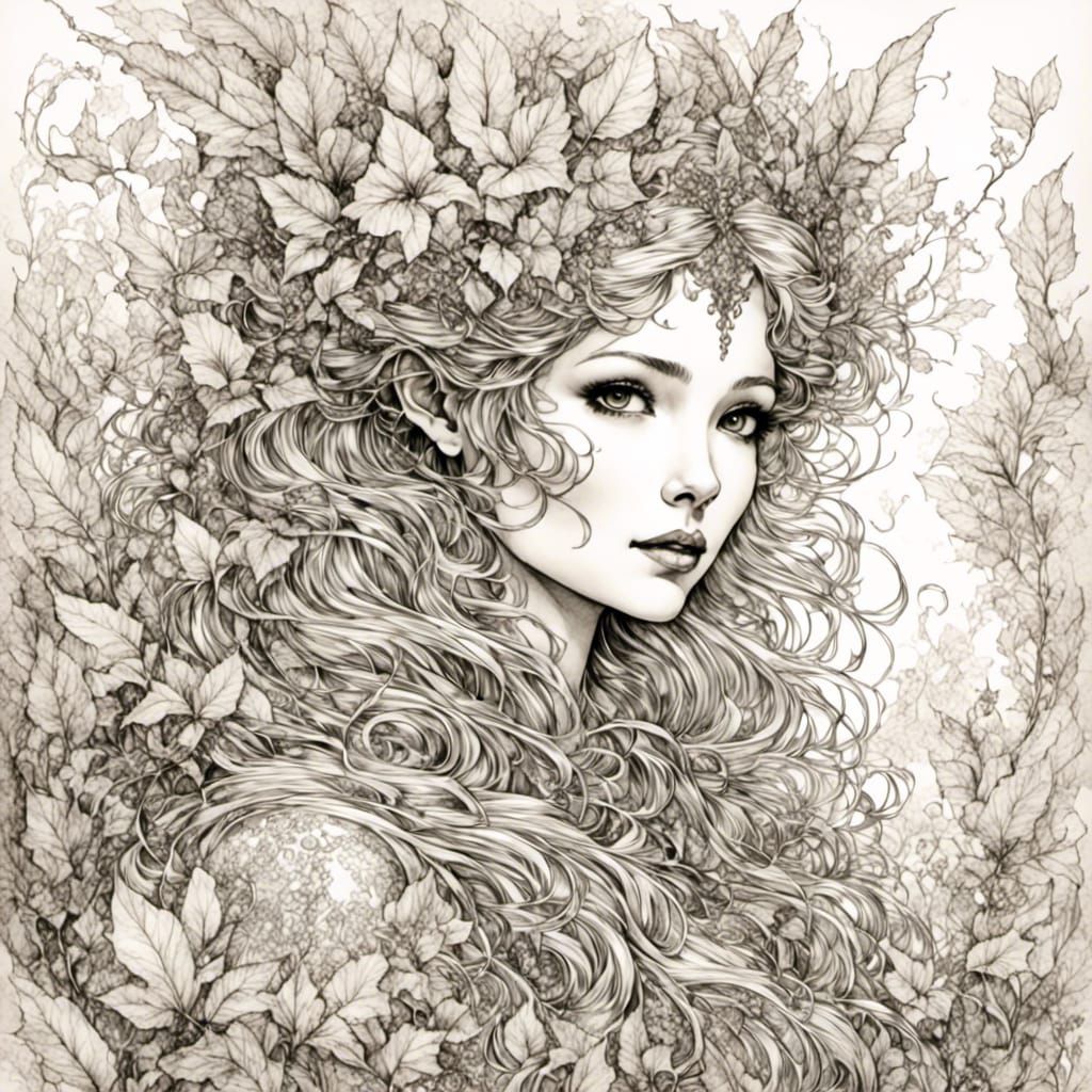 Ethereal Portrait of a Delicate Fairy Queen