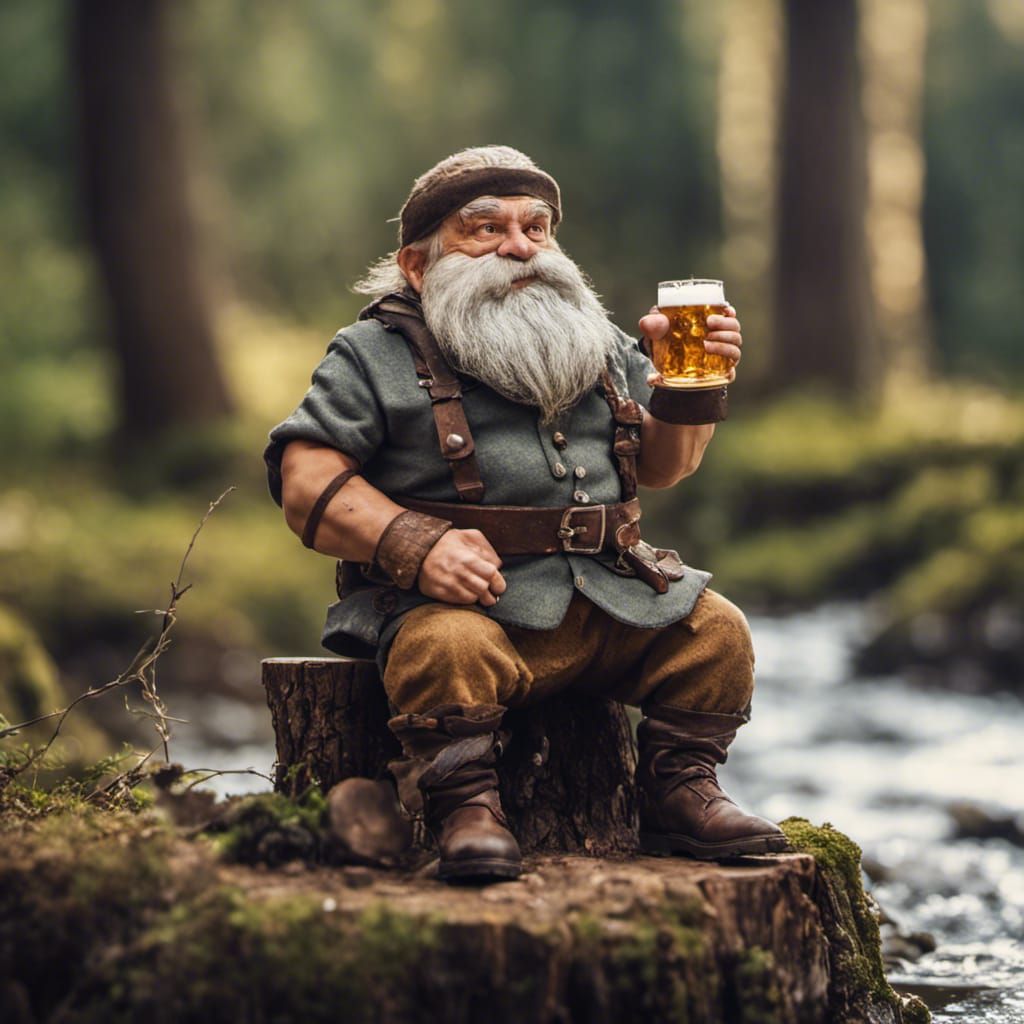 Dwarf Savoring Beer by Forest Stream