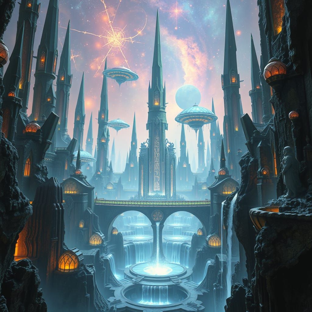 Surreal Cityscape in a Kaleidoscope of Forgotten Memories