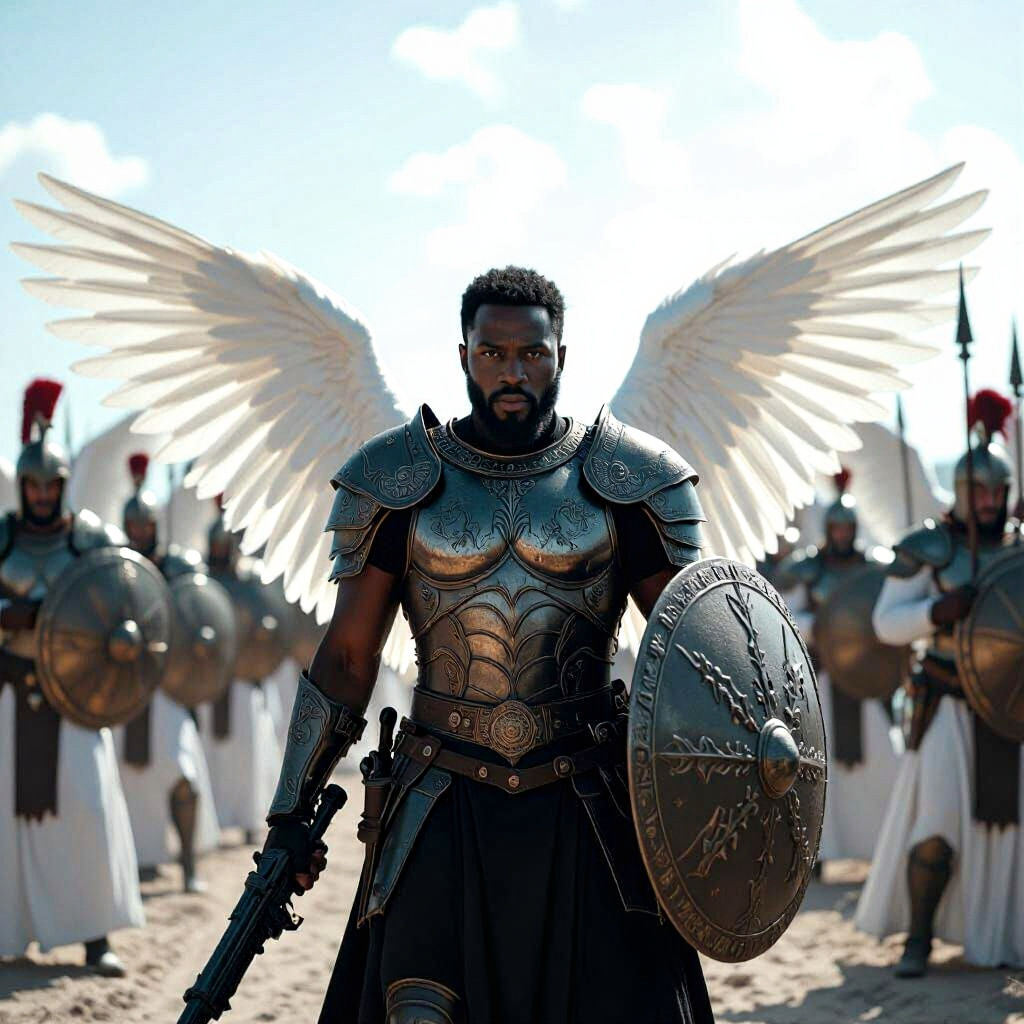 Epic Cinematic Scene of Angelic Warriors