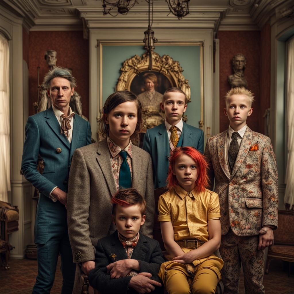 Familial Oddities: Wes Anderson Quirky Portrait Series