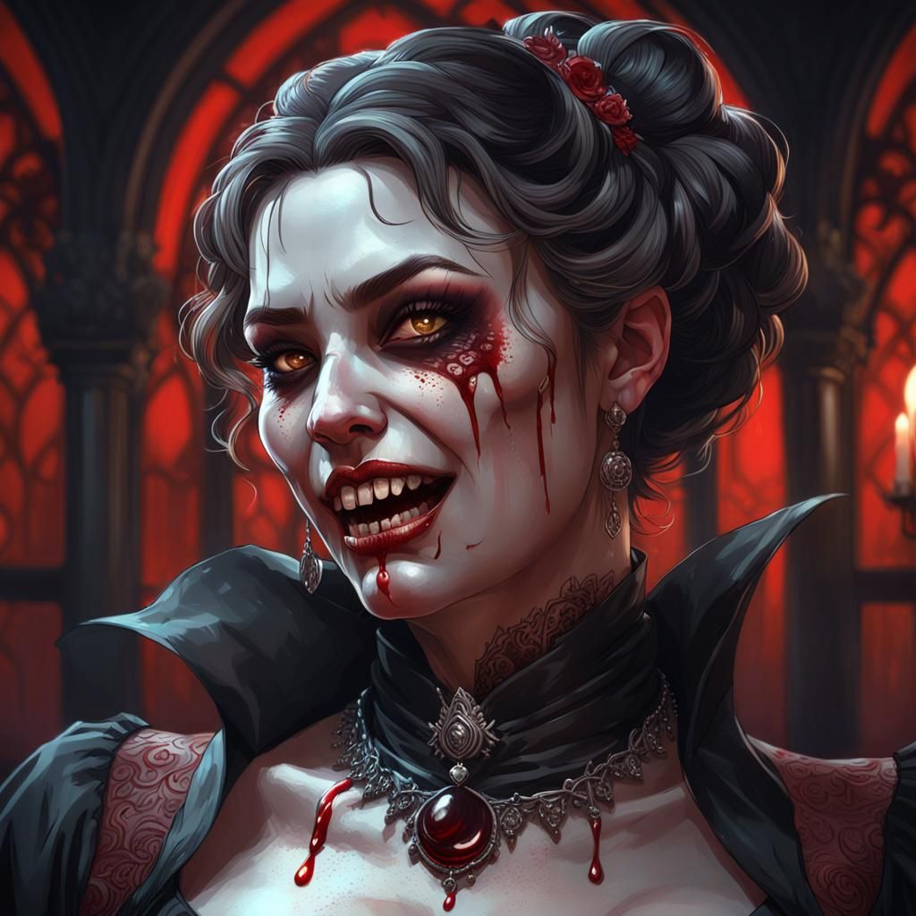 Ethereal Vampire Courtesan in Triadic Colors