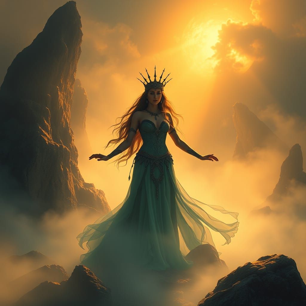 Atlantis Goddess in Ethereal Mist, Fantasy Art