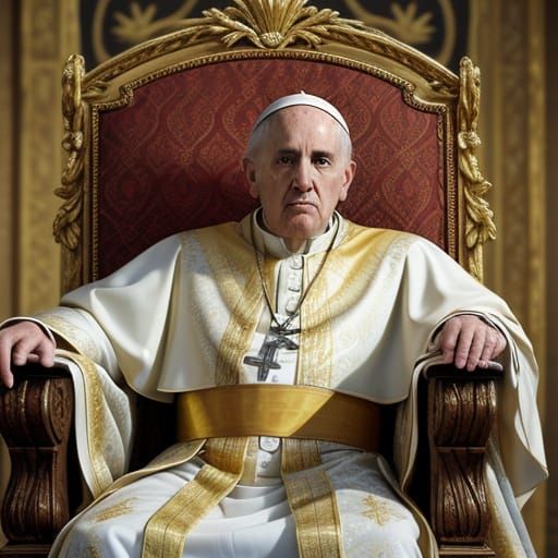 Regal Pope Leo in Golden Renaissance Masterpiece