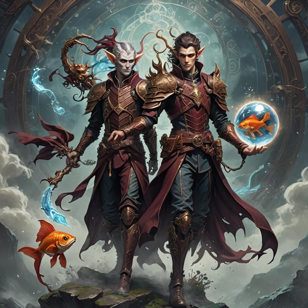 Ethereal Wood Elf Warlocks in Dark Fantasy