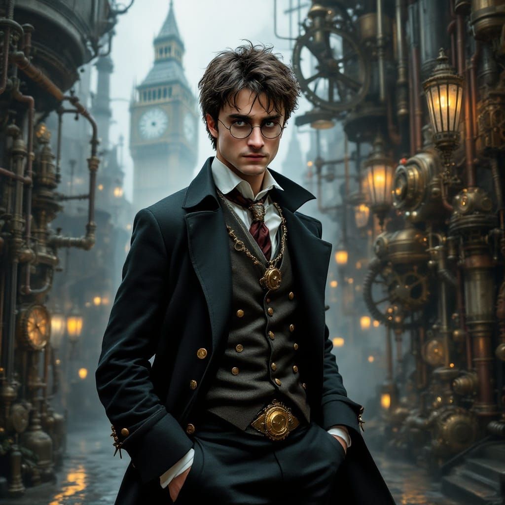 Steampunk Harry Potter in Victorian London Era 2060