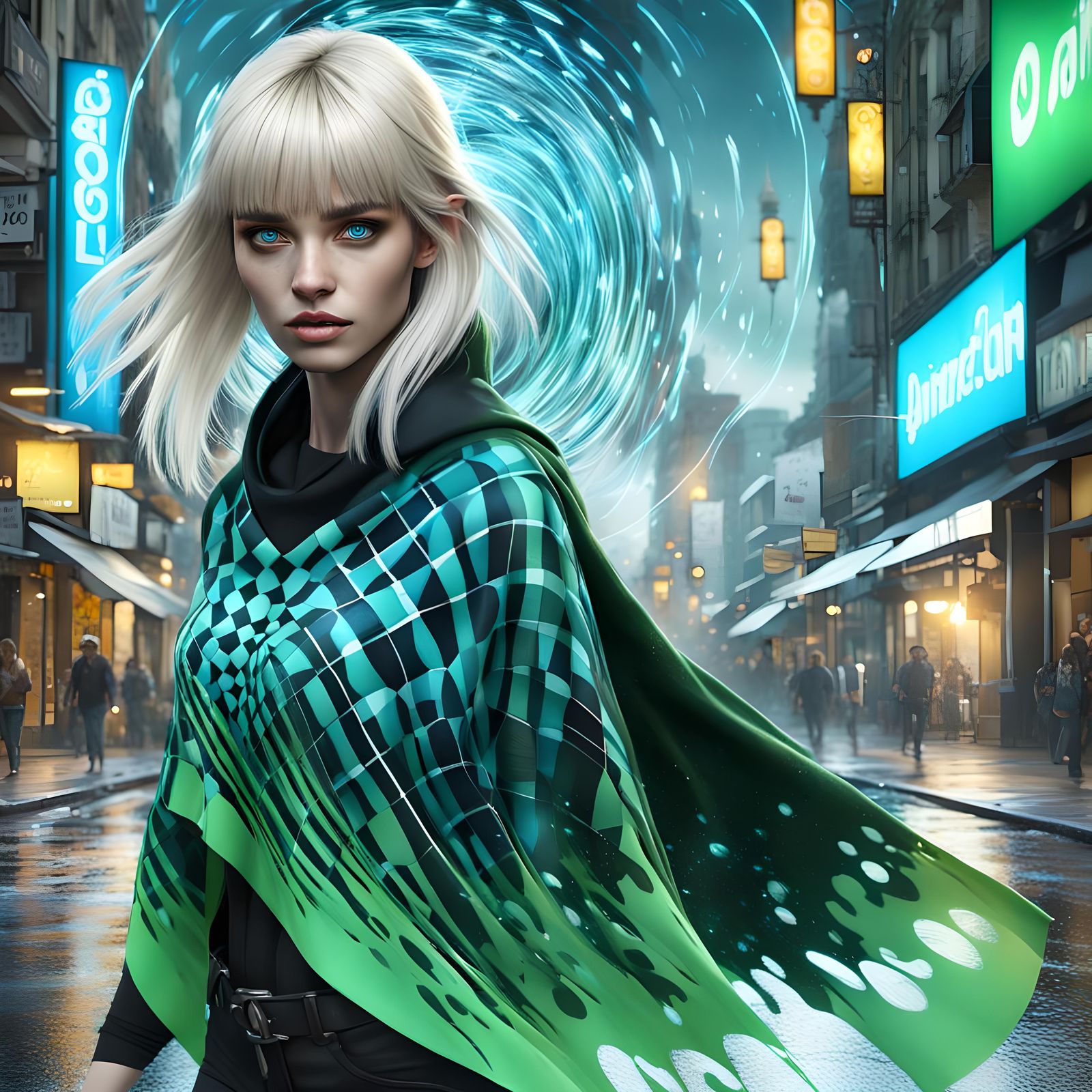 Teenage Girl Creates Force Fields on City Street