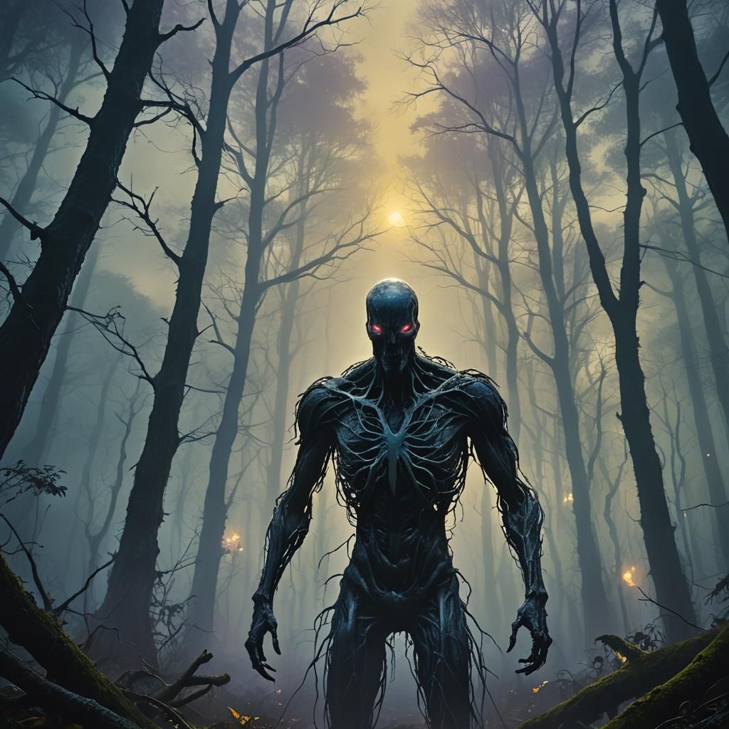 Ethereal Slender Man Emerges from Mysterious Depths