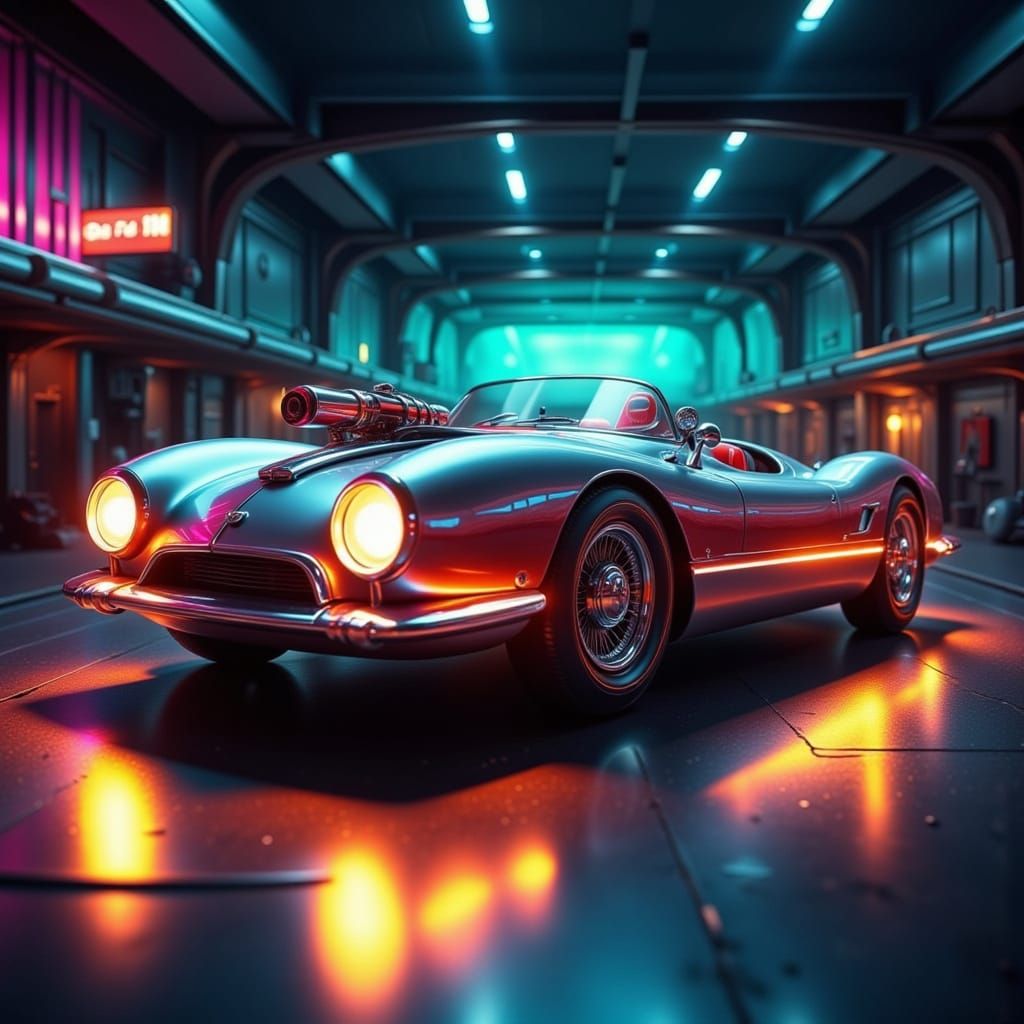 Retro-Futuristic 1950s Automobile Concept