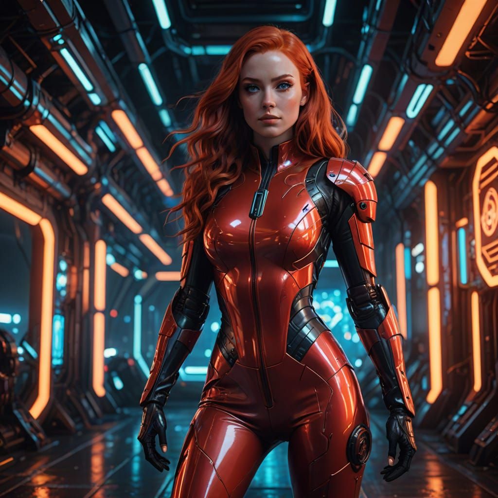 Breathtaking Futuristic Superheroine in Stunning 8K Sci-Fi S...