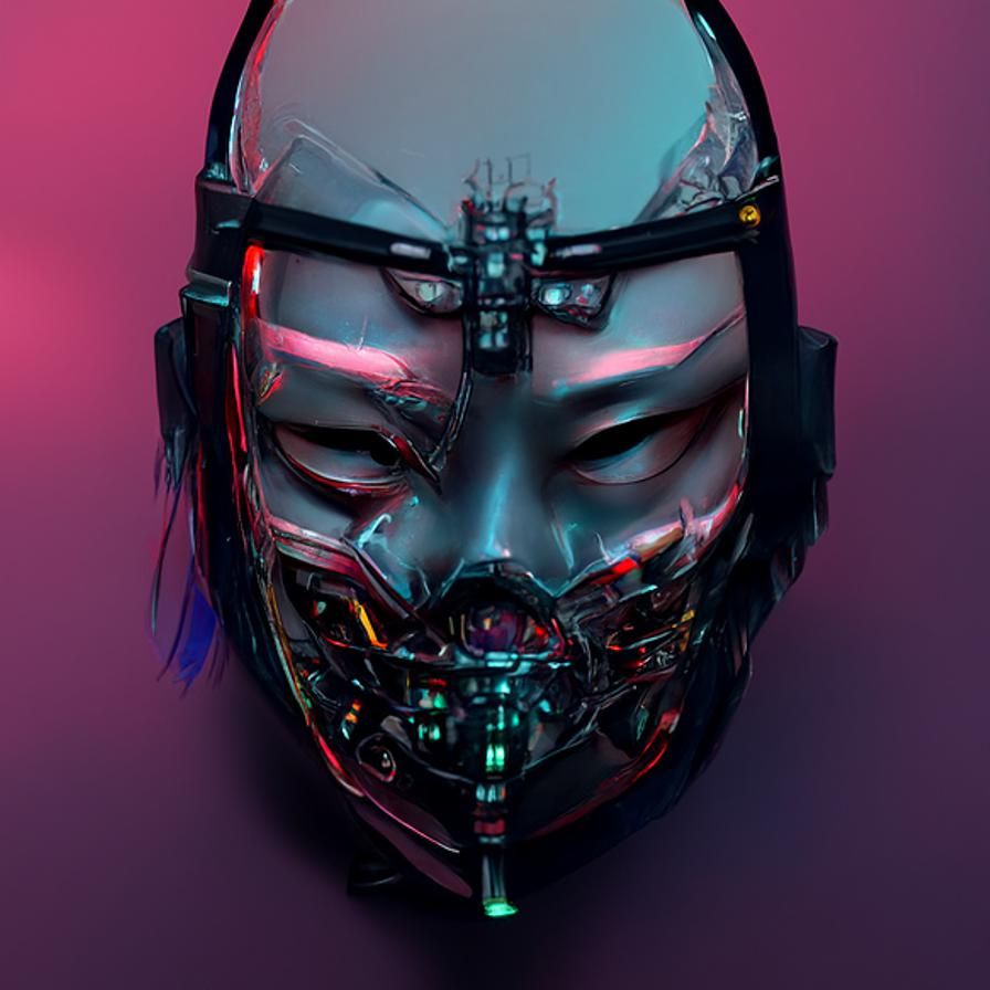 Cyberpunk Samurai Mask Concept Art