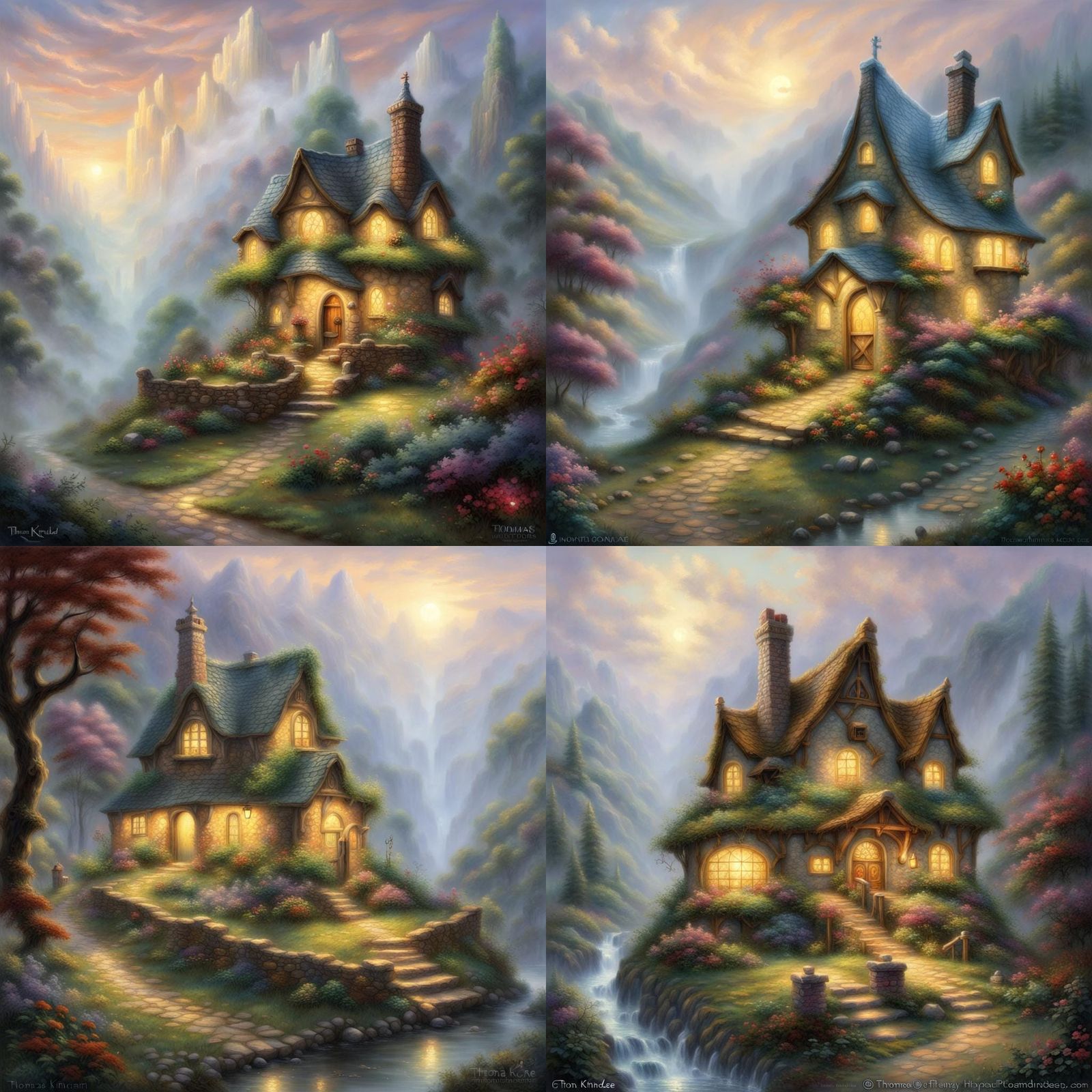Fantastical Dwarf Mansion in Mystical Fog