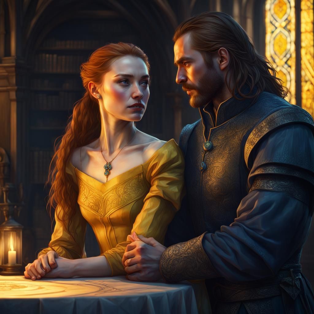 Ethereal Castle Library Scene - 8K Concept Art Portrait