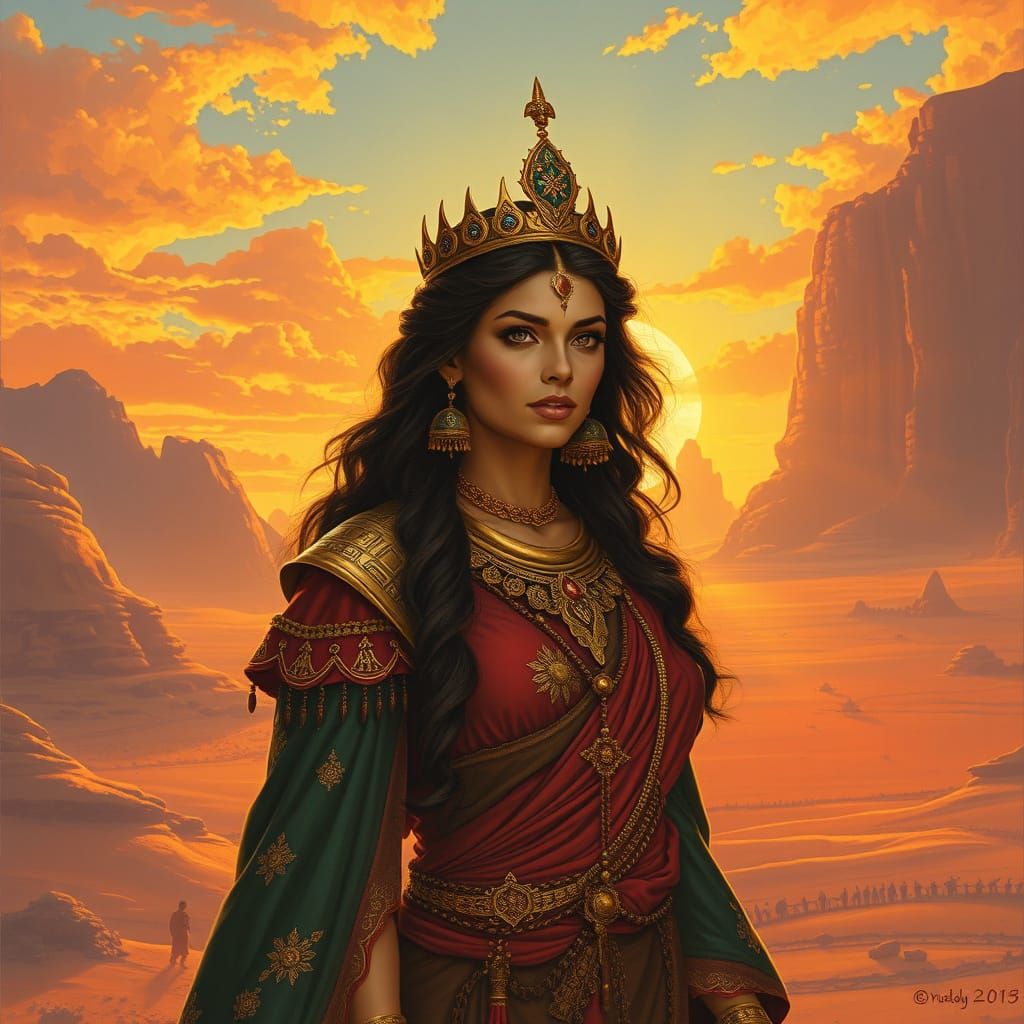 Regal Desert Queen in Golden Splendor