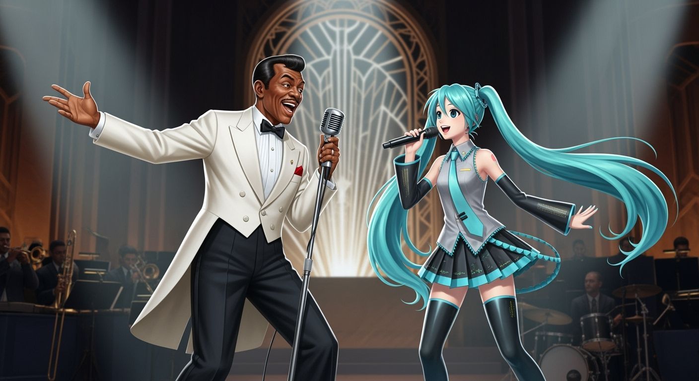 Cab Calloway & Hatsune Miku Duet on Art Deco Stage