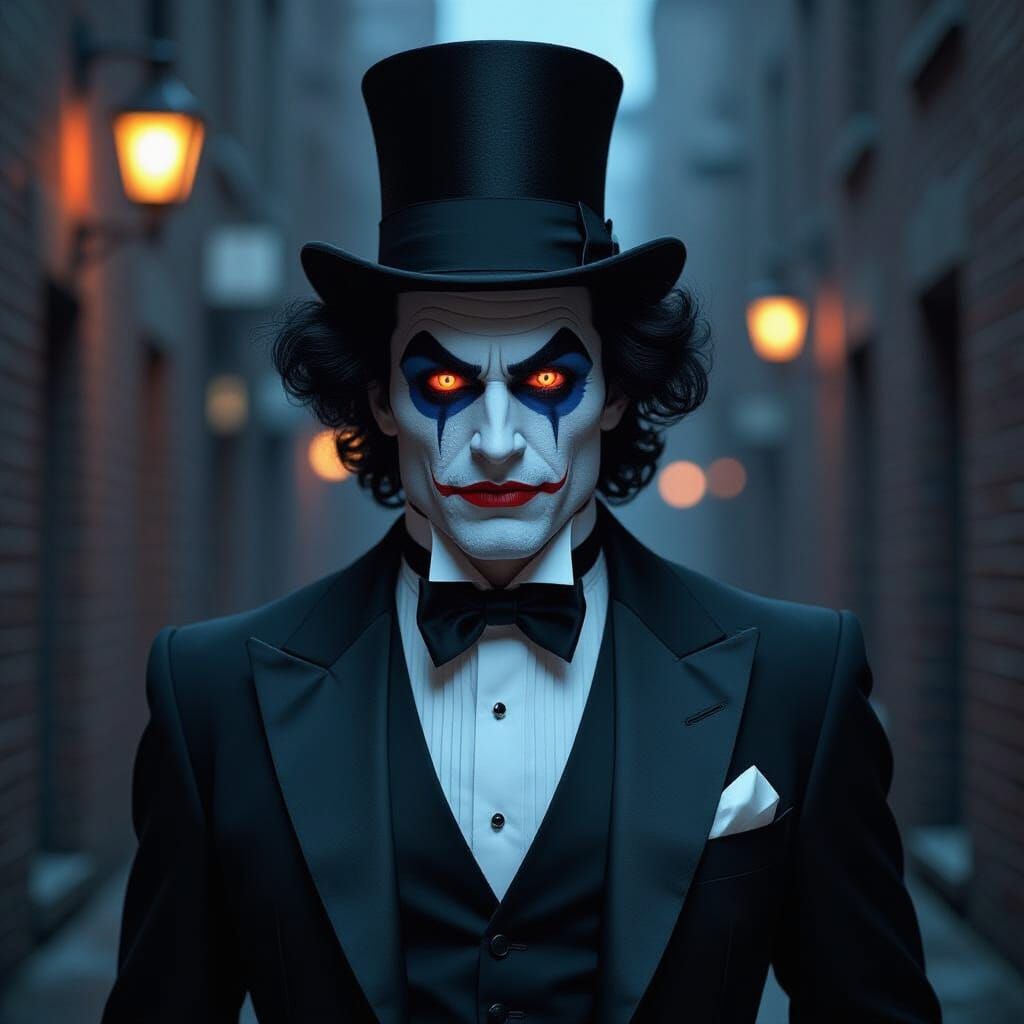 Comical Supervillain Confronts Batman in Gotham Alley