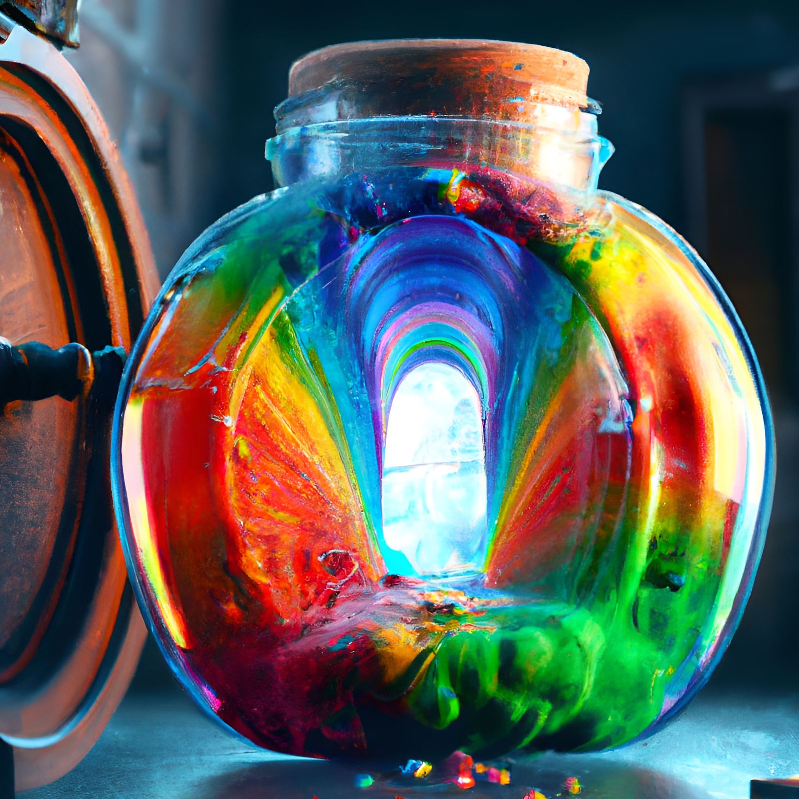 Rainbow in a Jar: Detailed Matte Painting