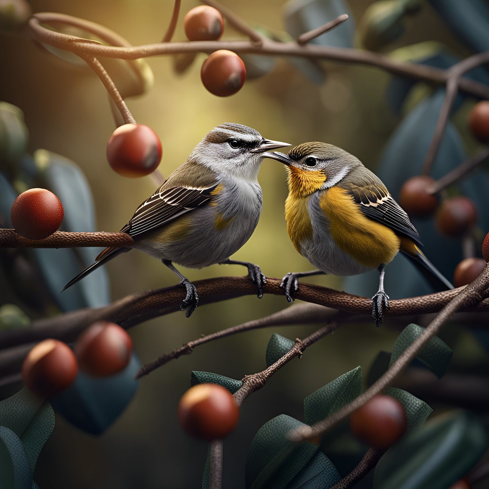 Delicate American Songbirds in Ultra-Realistic Close-Up