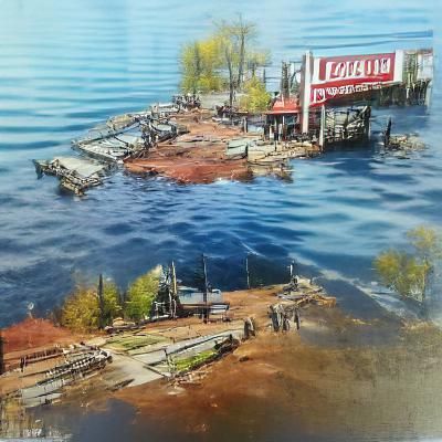 Cyberpunk Waterfront Docks by Lake Simcoe