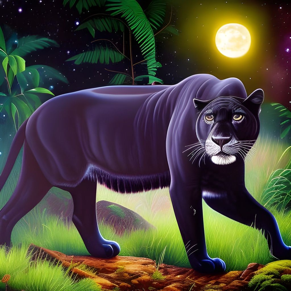 Black Jaguar in the Jungle
