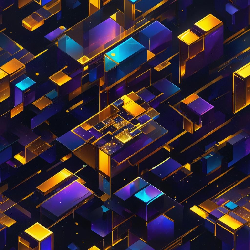 Fractal Elegance in Dark Fantasy Acrylic Art