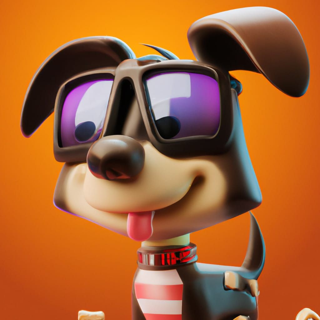 Surreal Pixar-Inspired Dog in Sunglasses