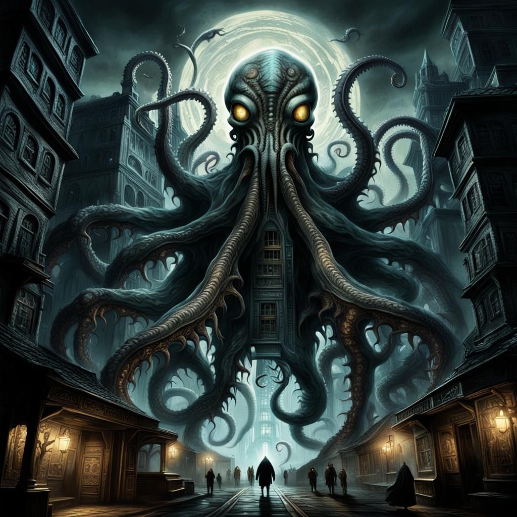 Ethereal Biomechanical Horror from the Depths of a Cyclopean...