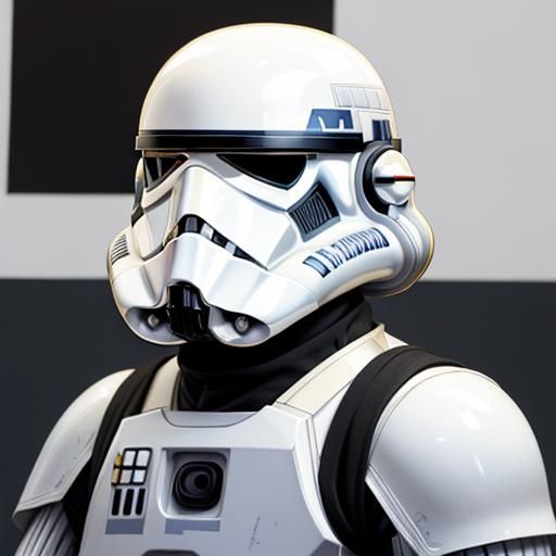 Cyberpunk Inspired Stormtrooper Helmet in Anime Style
