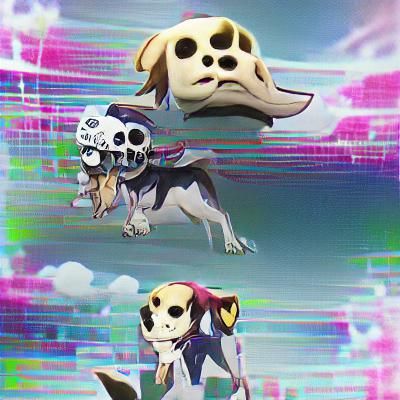 Anime Style Skull Dog Revealed in Futuristic Cityscape