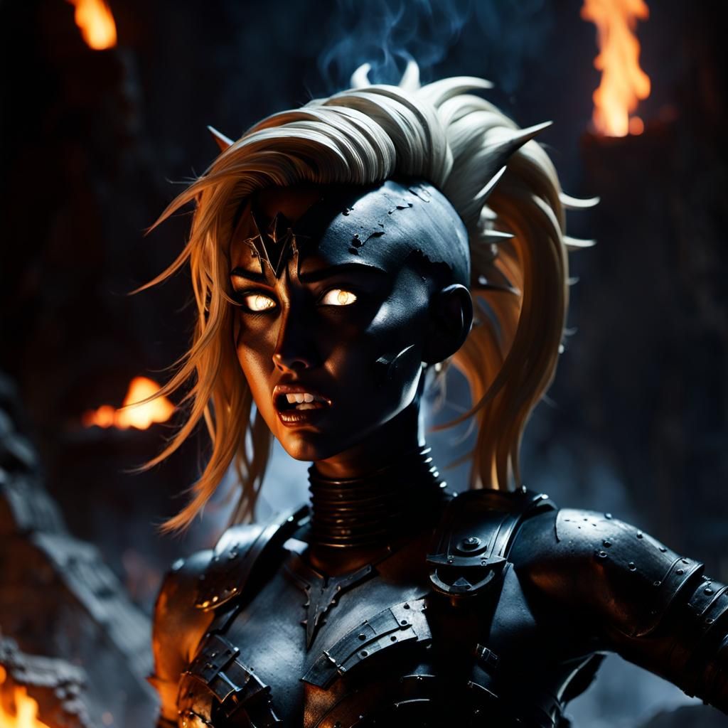 Dark Fantasy Sculpture: Miley Cyrus vs Hellish Demon