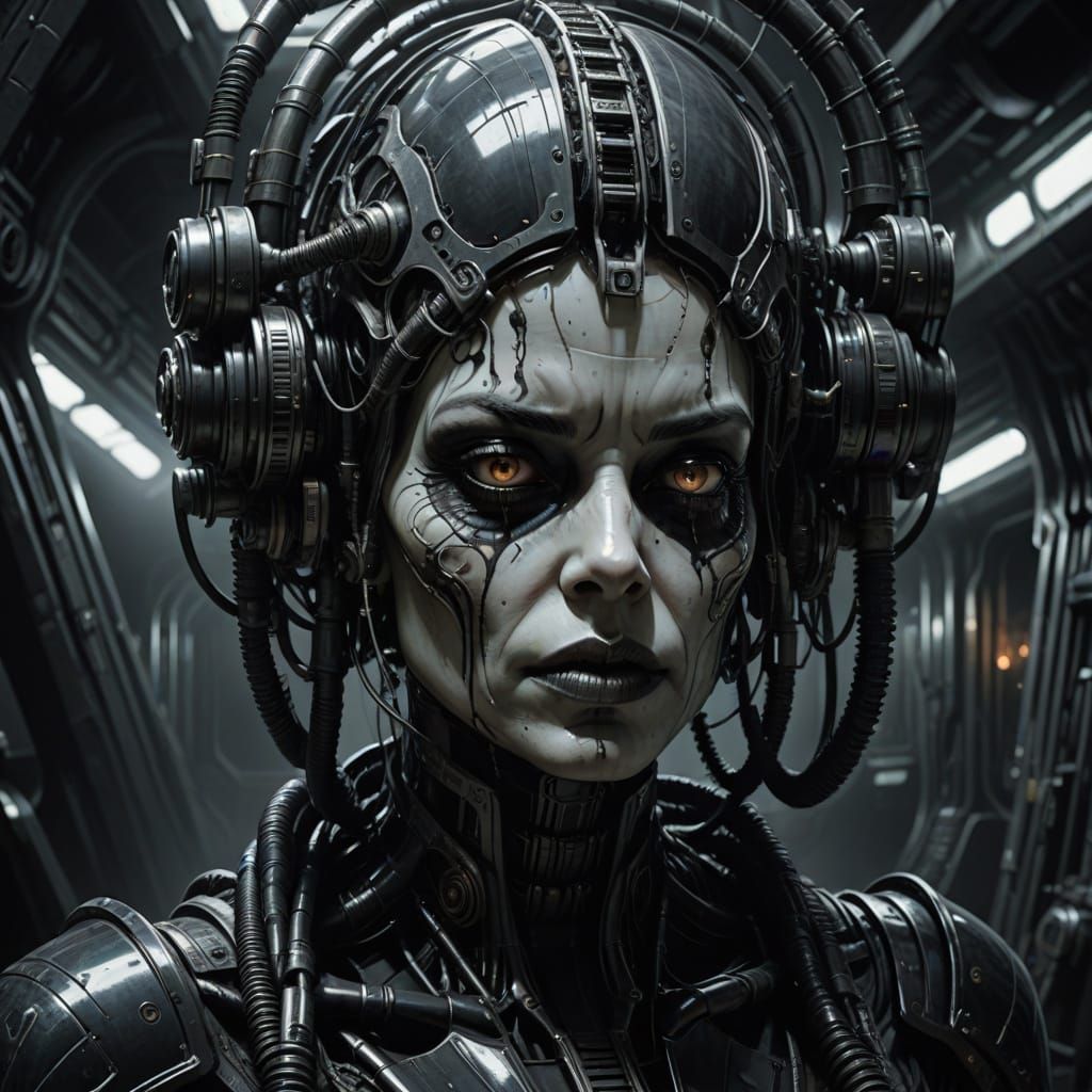 Dystopian Woman in Chains of Silence