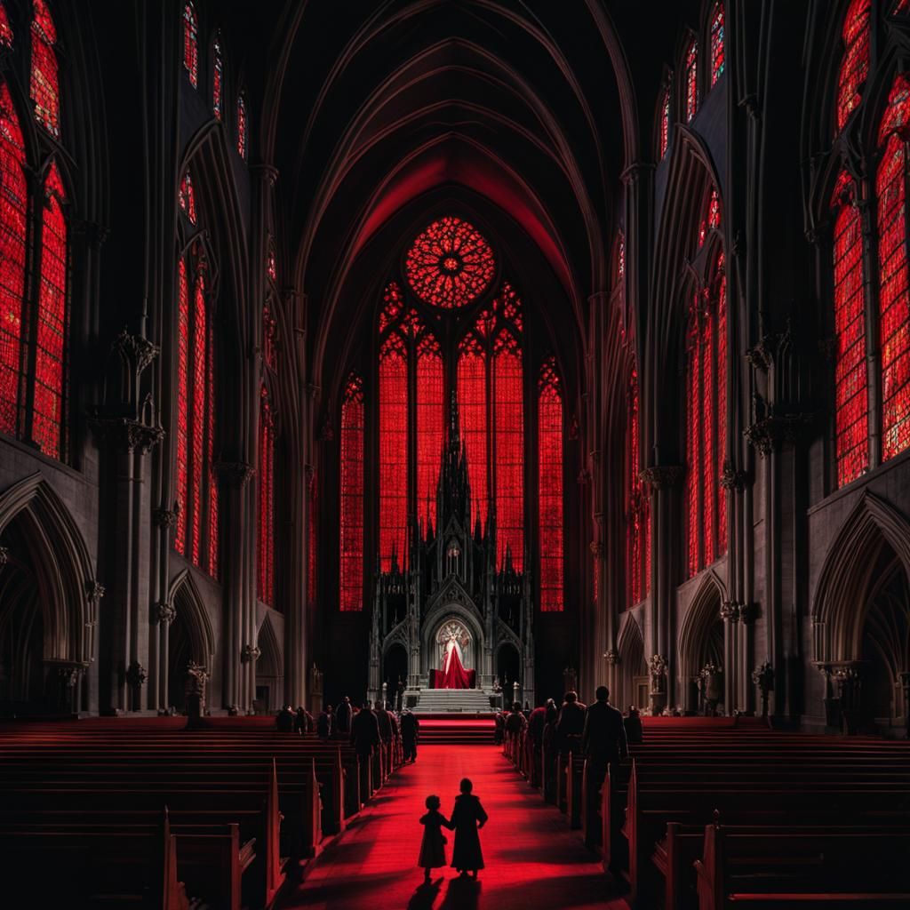 Gothic Church Amidst Dark Horrors
