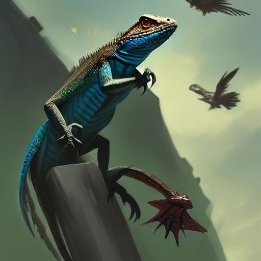 Fantasy Creature Unveiled: A Sinister Bird-Lizard Hybrid