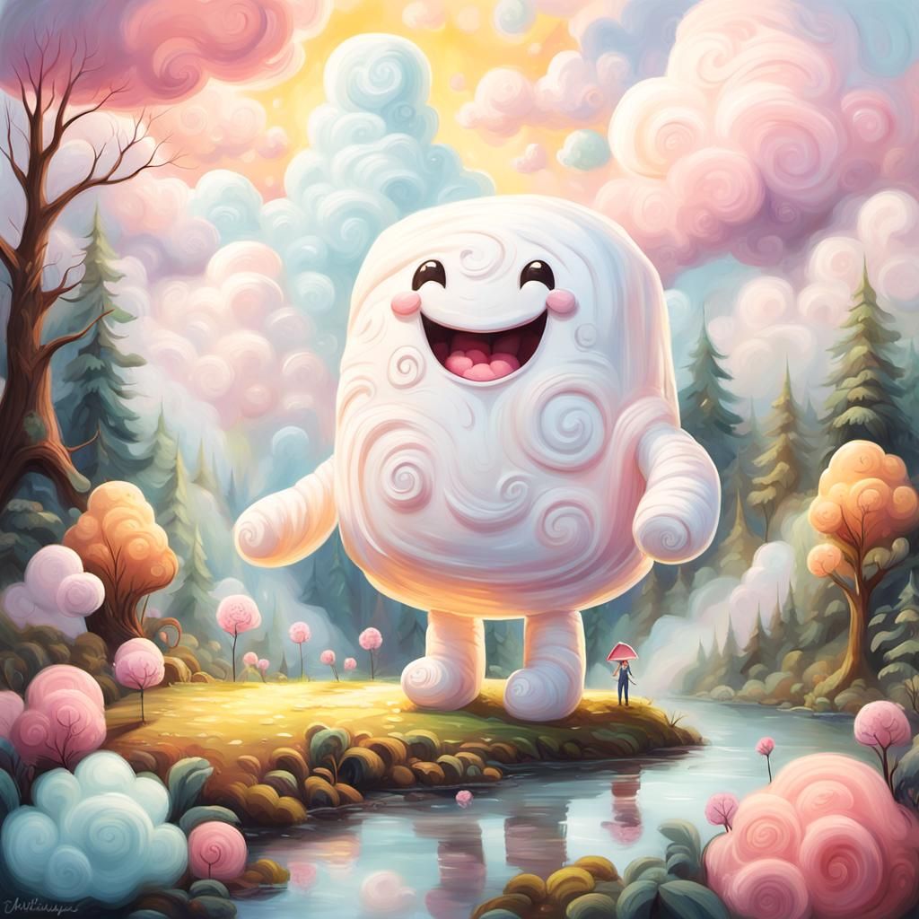 Whimsical Marshmallowpunk Fantasy Landscape