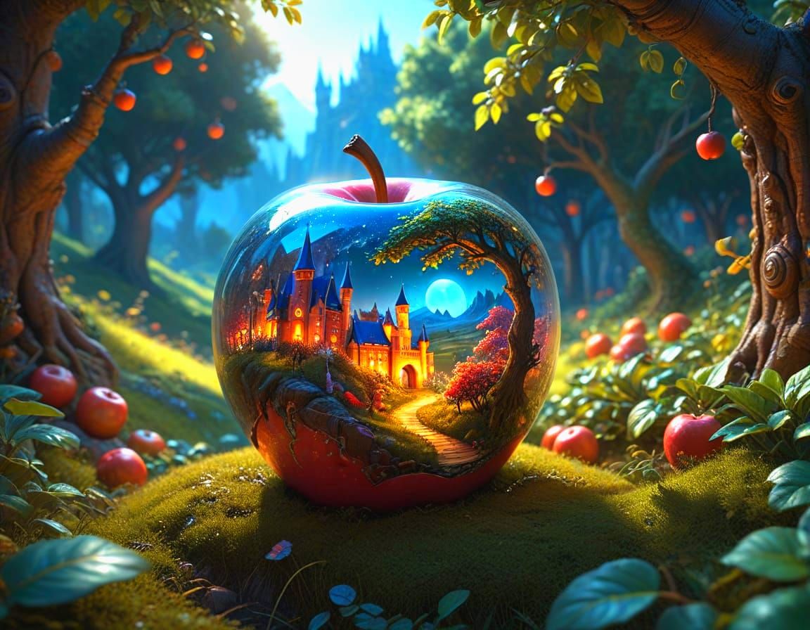 Surreal Fantasy Apple Reveals Hidden Kingdom